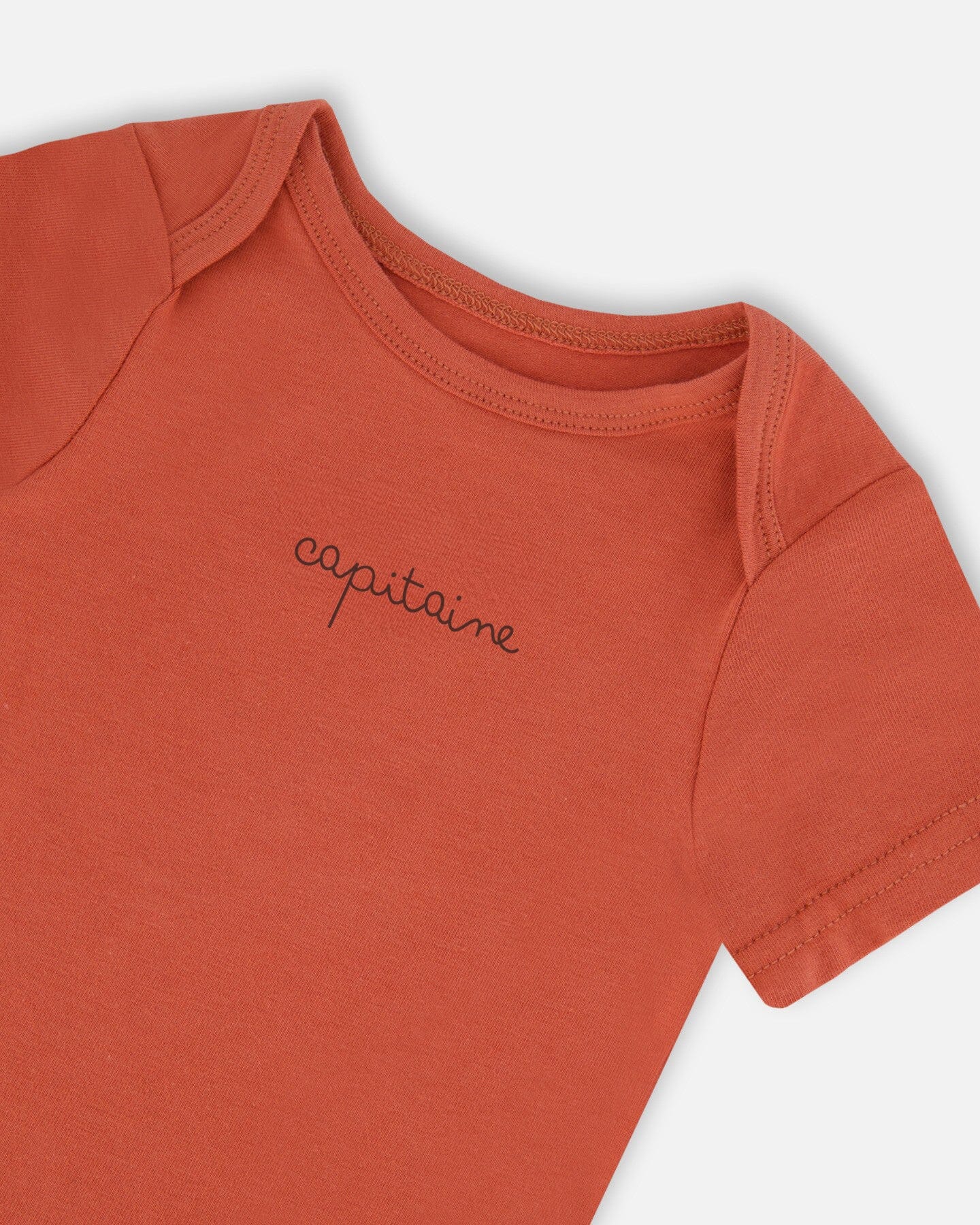 Organic Cotton Onesie Terracotta Tees & Tops Deux par Deux 