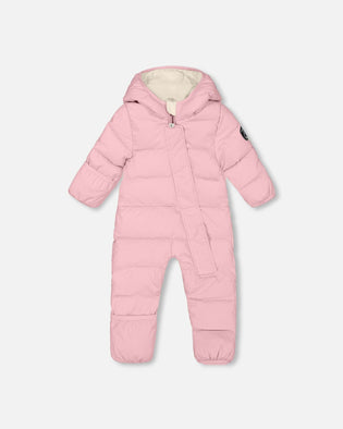One-Piece Baby Cloud Compressible Snowsuit Designed For Car Seat Pink Snowsuits Deux par Deux 